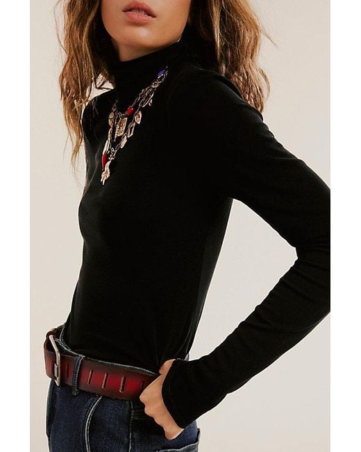 Free People Black Good Good Turtleneck Top