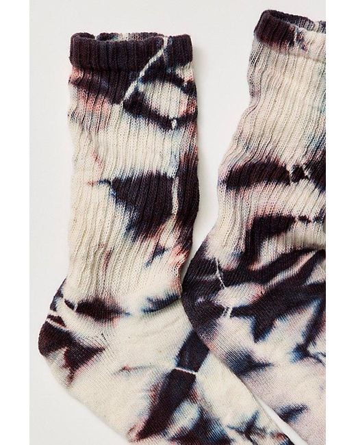 American Trench Pink Natural Tie-Dyed Socks By