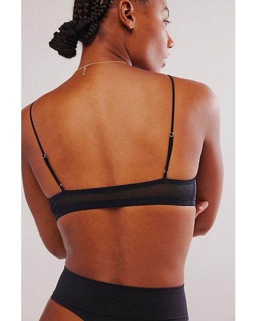 Intimately By Free People Black Mesh Triangle Bralette