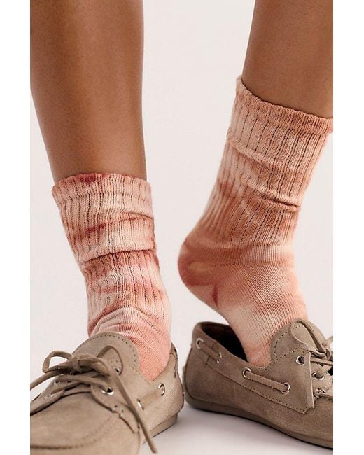 American Trench Pink Natural Tie-Dyed Socks By
