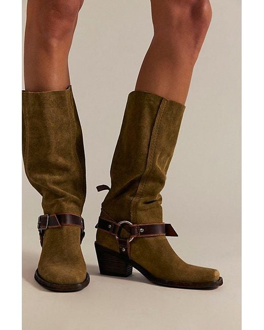 Free People Brown Denver Double Buckle Boots