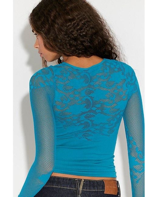 Intimately By Free People Blue Chasing Dreams Long Sleeve By