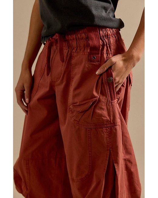 Free People Brown Onset Pull-On Cargo Pants