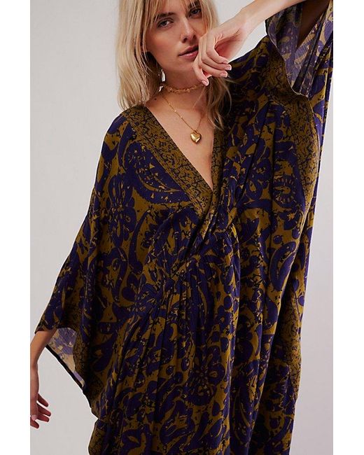 Free People Black Groovy Baby Maxi Kaftan
