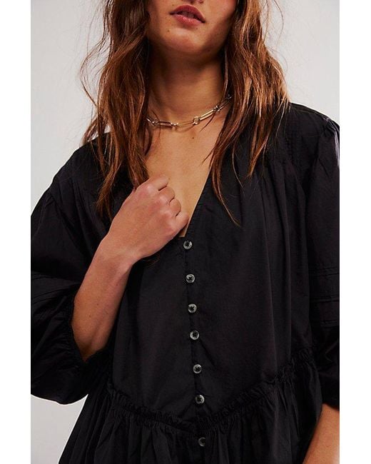 Free People Black Wrapped In Love Tunic