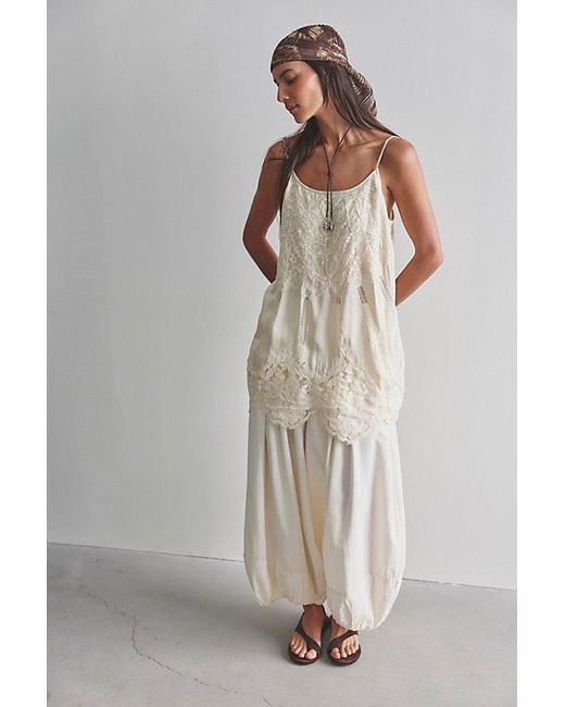Free People Natural Sweet Heirloom Mini Slip Dress