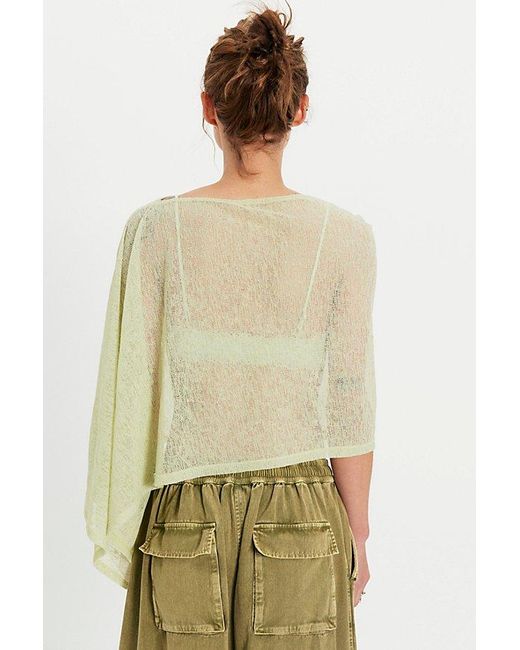 Free People Natural Maggie Everyday Asymmetrical Knit Poncho