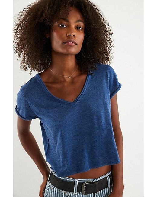 Free People Blue Take 2 Tee