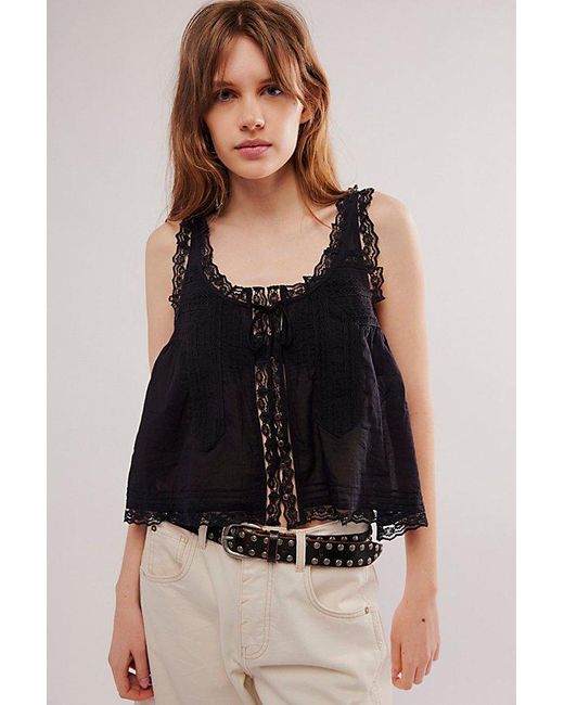 Free People Black Forevermore Tank Top