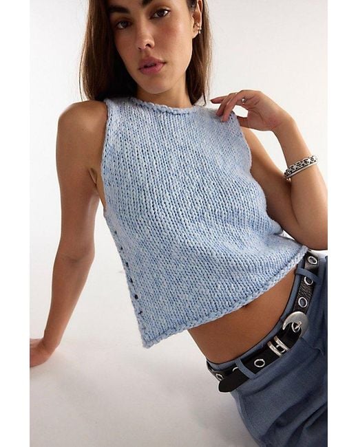 Free People Blue Opal Knit Tank Top