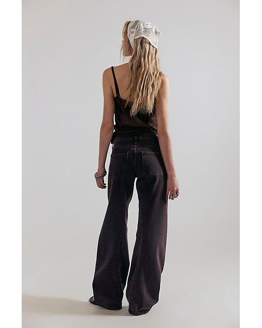 Free People Black Fable Low-Rise Twisted Bowed Jeans