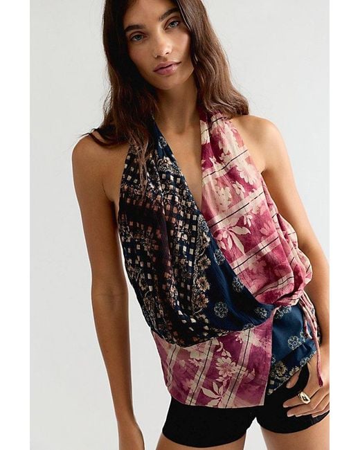 Free People Red Davie Halter Top
