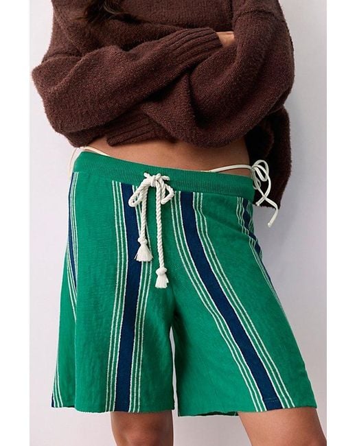 free-est Blue Surfs Up Sweater Shorts By