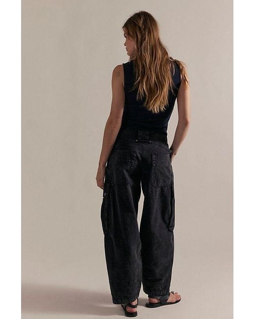 Free People Black We The Free Brentwood Slouchy Cargo Pants