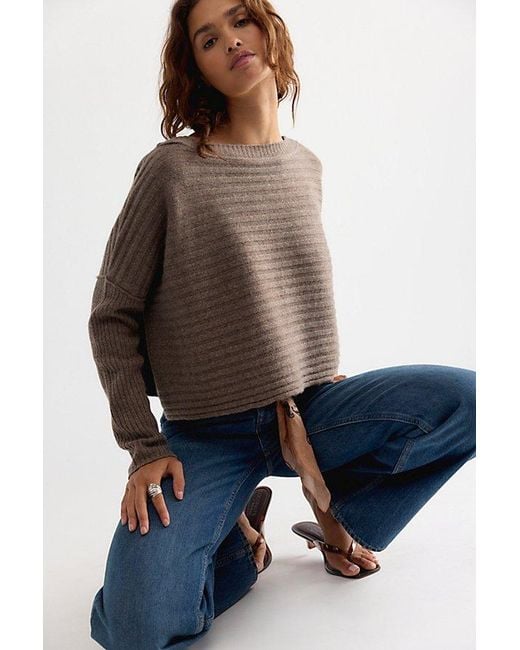 Free People Brown Spencer Cashmere Pullover