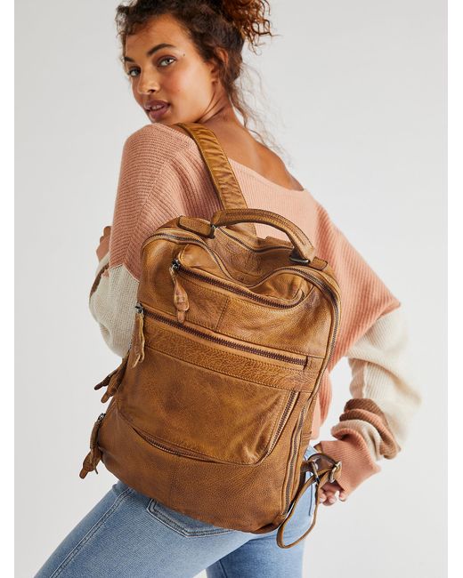 Free People East End Leather Backpack in Brown Lyst