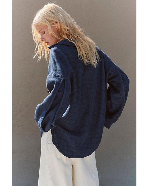 Free People Blue Brody Third Piece Pullover