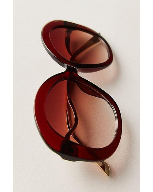 Free People Multicolor Maggie May Oversized Round Sunglasses