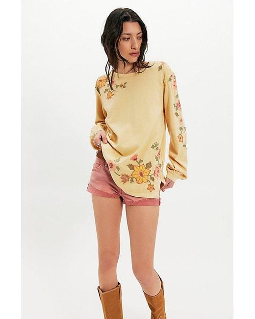 Free People Yellow Vines Long Sleeve