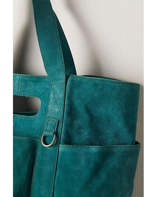 Free People Green Suede Caravan Tote