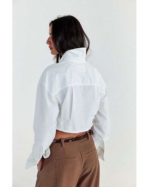 Free People White Remi Reworked Button Down Top