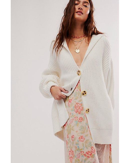 Free People Natural Swim Too Deep Cardi At In Optic White, Size: Xs