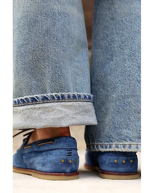 Free People Blue Benny Boat Shoes Shoe