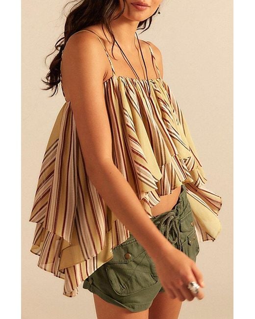 Free People Green Coco Printed Tank Top