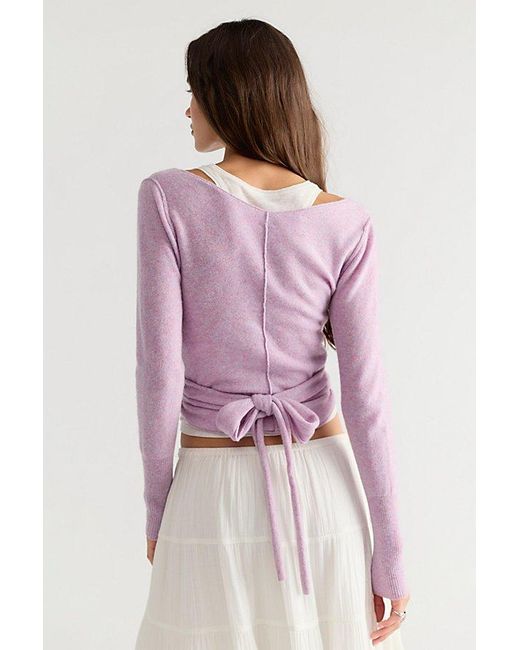 Free People Purple Cashmere Reversible Wrap Sweater