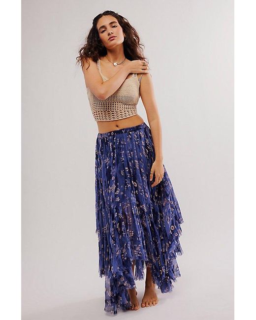 Free People Blue Fp One Clover Printed Skirt