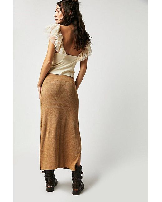 Free People Multicolor Golden Hour Midi Skirt At In Apple Pie Combo, Size: Xs