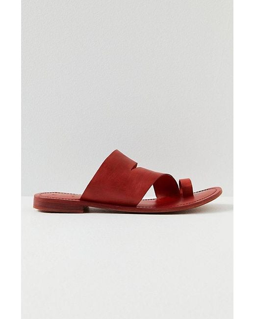 Free People Red Abilene Toe Loop Sandals