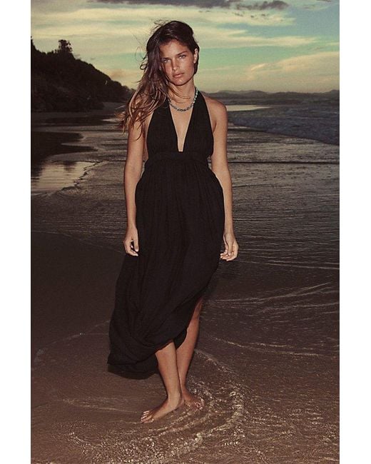 Free People Gray Take The Twist Midi Dress