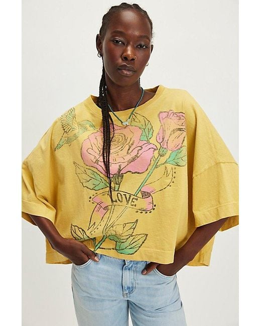 Free People Metallic East West Love Tee