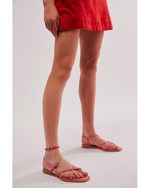 Free People Red Sunny Days Sandals