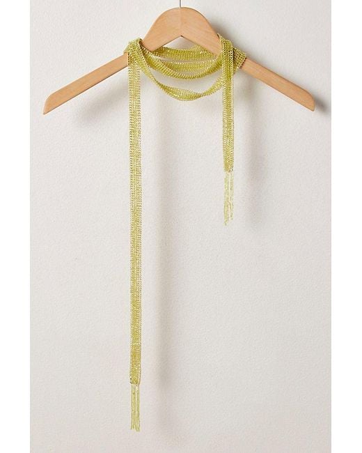 Free People White Lola Embellished Skinny Scarf