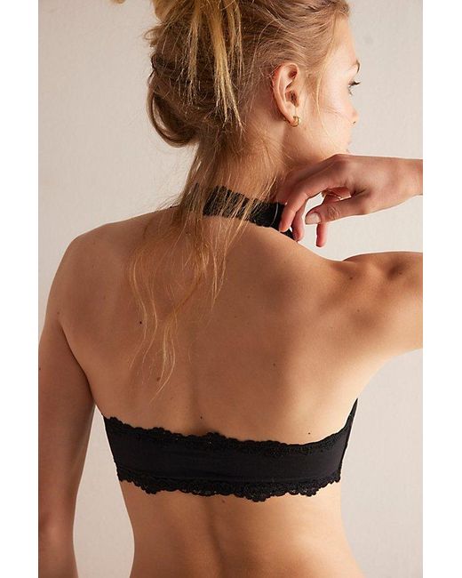 Intimately By Free People Brown Charlie Lace Microfiber Halter Bralette By