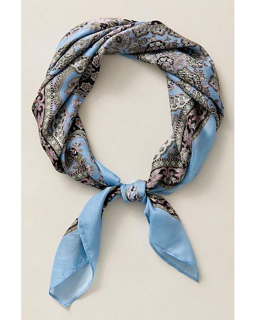 Free People Blue So Silk Printed Bandana