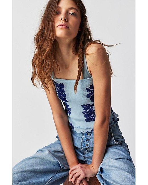 Free People Poppy Tube Top At In Blue Combo, Size: Medium