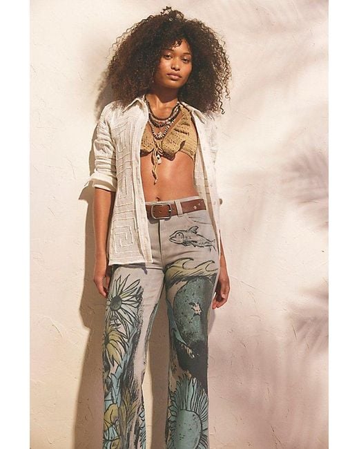 Free People Blue Tinsley Printed Jeans