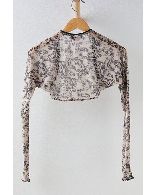 Only Hearts Gray Toile Shrug At Free People In Black/white, Size: Small