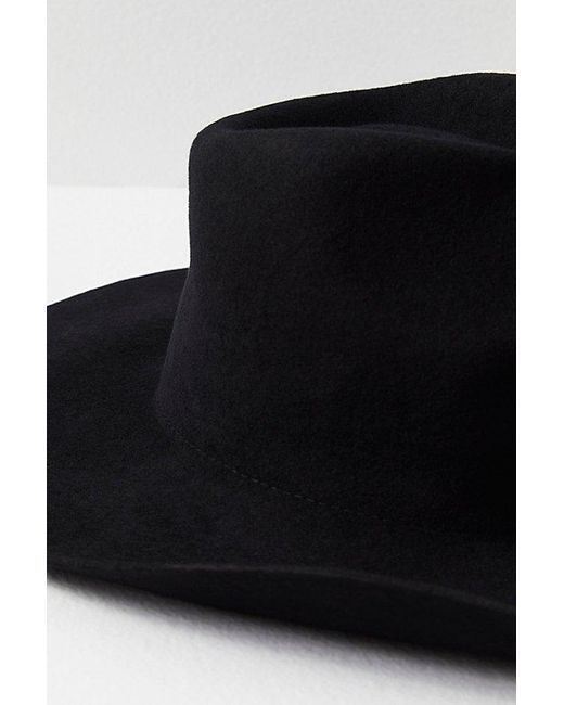 Free People Black Soft Turn Felt Cowboy Hat