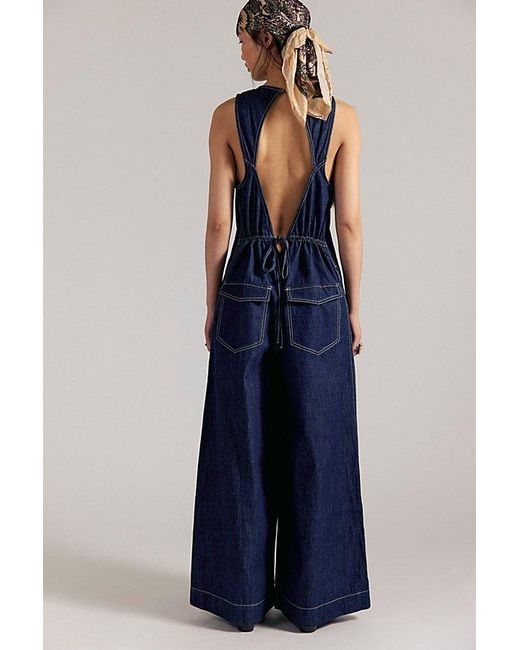 Free People Blue Do No Wrong Jumpsuit