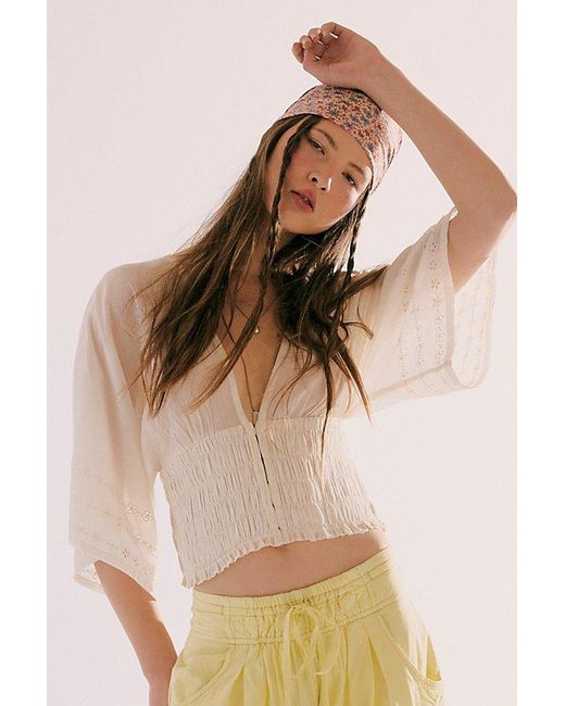 Free People White Ester Blouse