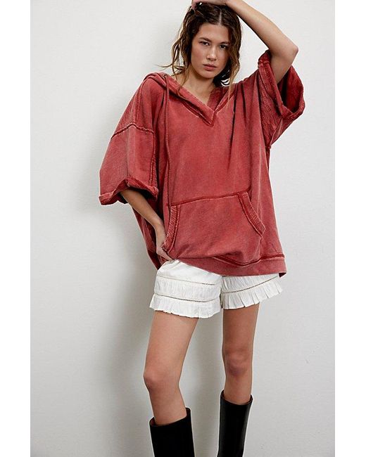 Free People Red We The Free Graham Poncho