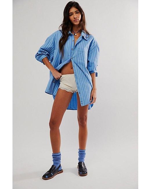(取寄) フリーピープル レディース フレディ シャツ Free People women Freddie Shirt Oxford Blue Women's Free People Freddie Shirt | Eagle Eye Outfitters