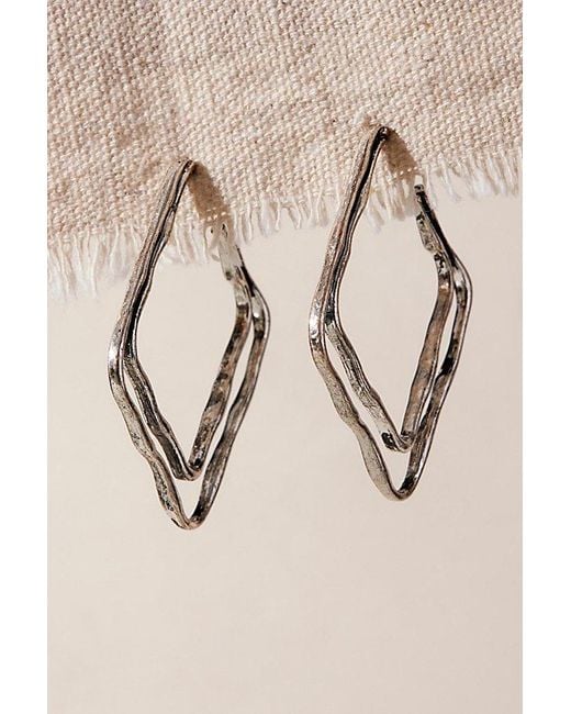 Free People Natural Shelby Square Hoops