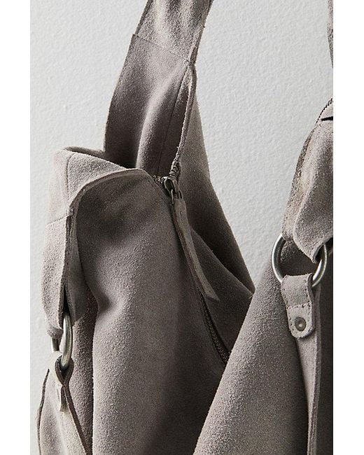 Free People Gray Roma Suede Tote Bag