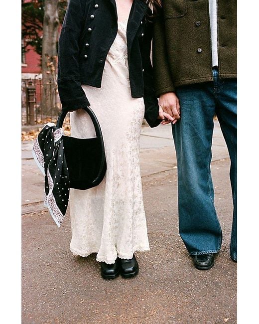 Free People Black Barlow Suede Bucket Bag