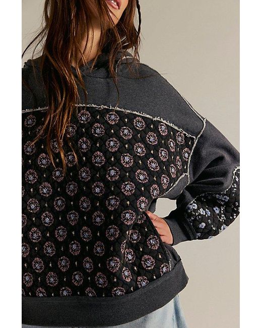 Free People Black Get Ditsy Hoodie